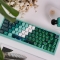 Dark Green Forest 94+114 PBT Dye-subbed PC Crystal Semitransparent Backlit Cool Keycaps Set Screen Printing for Cherry MX Keyboard